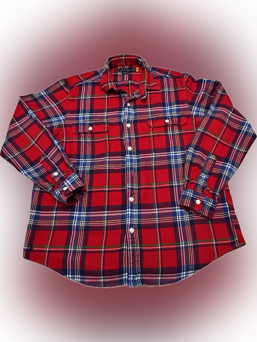 Polo by Ralph Lauren Red and Navy Plaid Button-Down Shirt